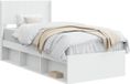 vidaXL Bedframe met opbergruimte en hoofdbord Wit 100 x 200 cm