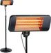 alpina Infrarood Verwarming Staand - Terras Heater 2000W 3 Warmtestanden - Spatwaterdichte Terrasheater IP24 met Infrarood Paneel