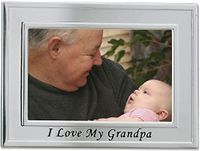 Lawrence Frames Sentiments Collection, Geborsteld metaal 4 door 6 I Love My Grandpa fotolijst, zilver