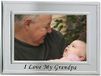Lawrence Frames Sentiments Collection, Geborsteld metaal 4 door 6 I Love My Grandpa fotolijst, zilver