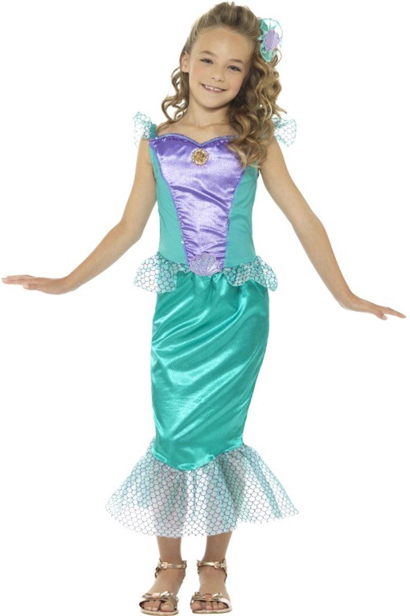 Smiffys Luxe zeemeerminnenkostuum voor meisjes, sprookjesverkleding voor kinderen