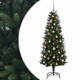 vidaXL Sapin de Noël artificiel avec boules 150 cm 150 LED Blanc chaud PE et PVC
