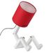 Homemania tafellamp Wally – voor kantoor, nachtkastje – bordeaux, wit, zwart, hout, PVC, metaal, stof, 15 x 40 x 45 cm, 1 x E27, max. 100 W
