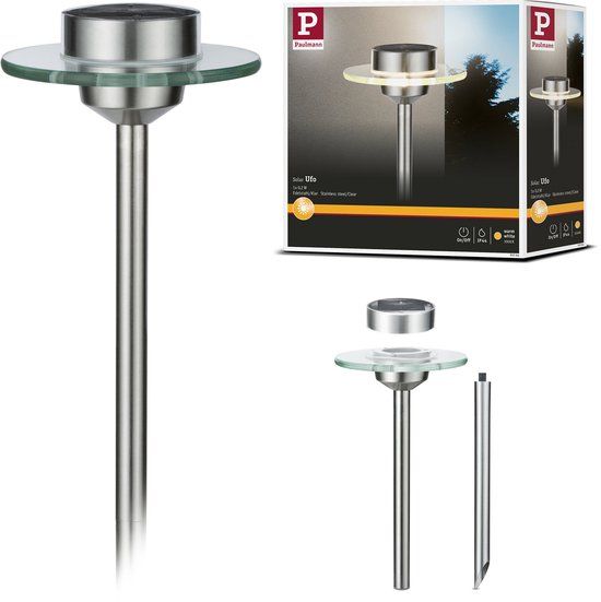 Paulmann Outdoor Solar Spike Special Line UFO LED Stainless Steel, Clear, Set of 1