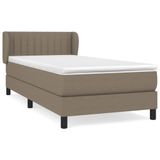 VidaXL Boxspringbed met matras, taupekleurig, 160x200 cm, met stoffen bekleding