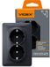 Videx prise Schuko, Binera, type F, double, 16A, noir-gris, encastré