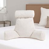 Bananair - Leeskussen voor in bed - Afneembare hoes - Ribfluweel - Wit - 80x50x70 cm