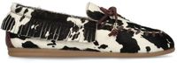 Manfield Dames Cow print pony hair loafers Zwart Maat 37