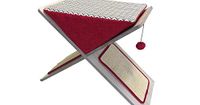 UNITED PETS X-Cat Design Krabpaal voor katten, 3-in-1: krabpaal, hol en spel, houten krabpaal met hol/kussen en bal, rood