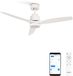 CREATE Windstyle S Plafondventilator van ABS met wit licht, wifi, afstandsbediening, 40 W, stil, Ø 112 cm, 6 snelheden, timer, zomer-winter, dubbele hoogte, DC-motor