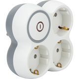 Zenitech Triplite Bolea 16A stekkerdoos met schakelaar, 3 Schuko-stopcontacten, wit/grijs