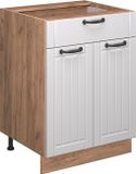 Vicco Fame-Line Meuble bas de cuisine – 60 cm avec tiroir, WB Anthracite Blanc Style champêtre