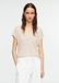 Comma T-Shirt Vrouwen Lichtbeige Polyester/Linnen Korte Mouw V-hals Aansluitend Extra Kort Effen Lente/Zomer 2026