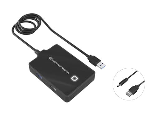 Conceptronic HUBBIES10B USB-hub 4-Port 3.0/1x3.0 3x2.0 o. voeding/zwart