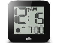 Braun BC25WP-DCF - Wekker - Digitaal - Sprekende klok - Afgerond vierkant - Radiogestuurde tijdsaanduiding - Alarm - Snooze - Crescendo - LCD-Scherm - Licht - Wit - Zwart