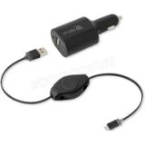 Retrak Chargeur Allume Cigare USB Retrak avec batterie intégrée (câble Micro USB rétractable)