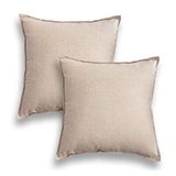 Jeanerlor Set van 2 decoratieve katoenen linnen bank 66 x 65 cm sierkussensloop voor bank duurzame stijlvolle comfortabele kussenhoes voor feest/bruiloft (65 x 65 cm) licht linnen