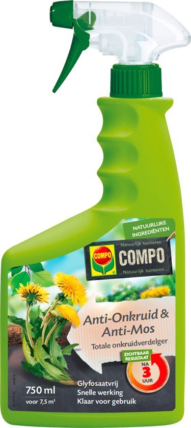 Compo Anti-Onkruid & Anti-Mos Totale Onkruidbestrijder Spray 750 ml