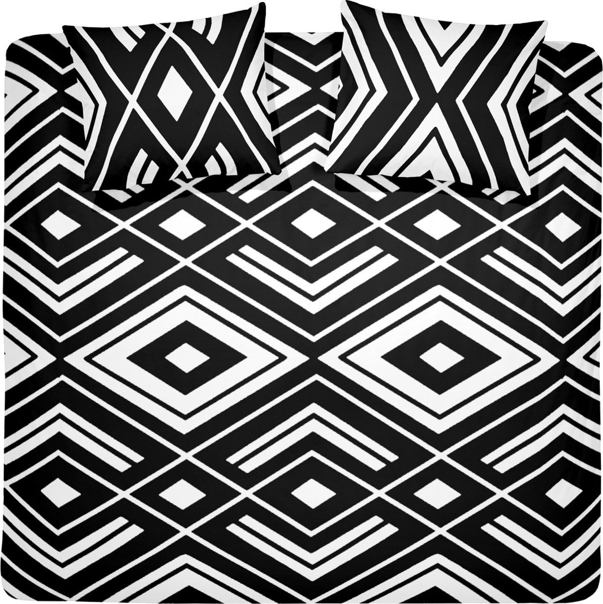 Damai Diamonds Dekbedovertrek - 260x200/220 - Extra breed - Zwart - Katoen