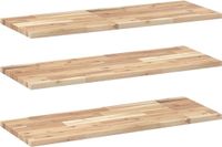 vidaXL Zwevende planken 3 stuks 100x30x2 cm onbehandeld massief acacia