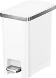 EKO Hana Slim 10 liter pedaalemmer wit
