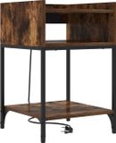 vidaXL Nachtkastje Rook Eiken 40 x 40 x 61 cm Bewerkt hout