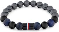 Tommy Hilfiger TJ2790630 Heren Armband - Kralenarmband met Onyx en Edelsteen - Zwart/Grijs