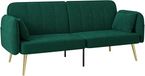 Homcom Canapé-lit Velours Vert Foncé 180x74x79,5cm