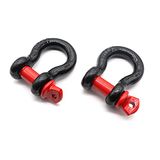 Jamiikury 2 stuks sluitingen 1/2 "D-ringbeugel 12 ton (24 lbs) maximale breuksterkte met 5/8 "pin voor sleepriem lier off-road voertuigherstel