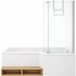 Jacob Delafon Pack Baignoire Bain Douche 160 X 90 Version Droite Neo + Pare Bain Chromé + Tablier De Baignoire Installation En Niche