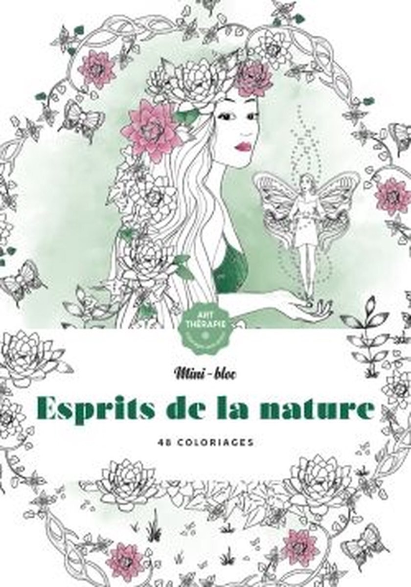 hachette pratique Mini bloc - d'Art Therapie Esprits de la nature - Kleurboek voor volwassenen