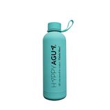 HappyAgua RVS waterfles met dubbele kamer. 500 ml. Herbruikbare thermoskan, BPA-vrije thermische kantine, dubbelwandige vacuümisolatie voor drankjes. Groene kleur.
