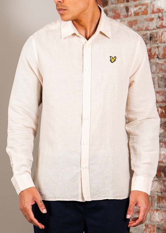 Lyle & Scott Long sleeve linen blend shirt - cove