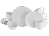 CreaTable, 24054, Serie Luna Color Line, 16-delige serviesset voor 4 personen, combiservies van porselein, vaatwasser- en magnetronbestendig