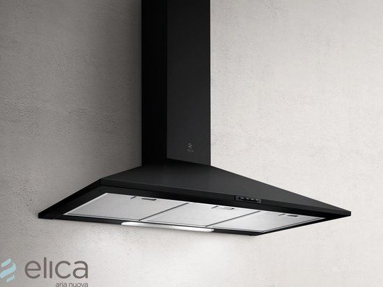 Elica Missy BL/A/90 - 90cm Wall-mounted Cooker Hood - Black/Aluminum - 395 m³/uur - D