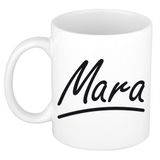 Bellatio Decorations Mara Naam koffiemok - beker - met sierlijke letters - wit