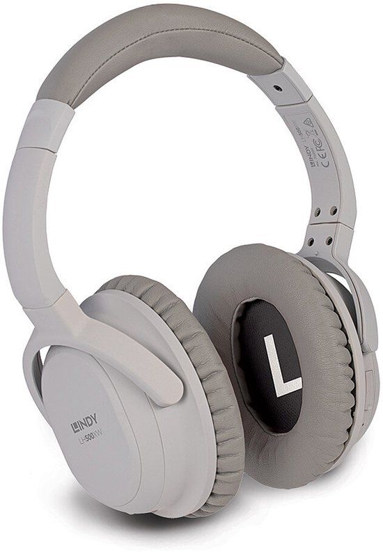 LINDY LH500XW Over Ear koptelefoon HiFi Bluetooth Stereo Grijs Noise Cancelling
