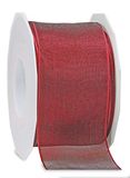 Präsent Four Seasons organza lint, bordeauxrood, 60 mm breed, 25 m lang