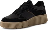 Tamaris Dames Sneaker 1-23774-43 001 Zwart Leer Normaal Maat 42 EU
