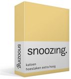 Snoozing - Katoen - Hoeslaken - Lits-jumeaux - 180x220 cm - Geel