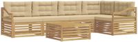 vidaXL - Bank loungeset - 5 zitplekken - Polyester - Wit en Beige