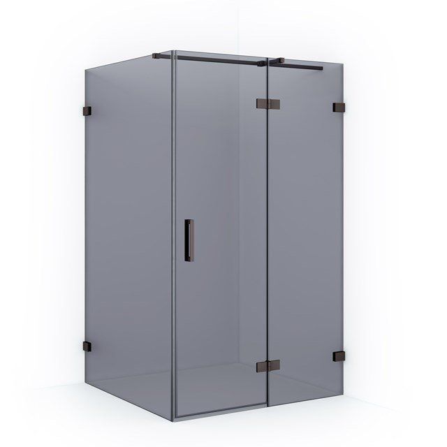 Maxaro Douchecabine Diamond 120x100cm 8mm Rookglas Veiligheidsglas Zwart Metaal
