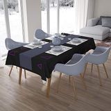 Bonamaison Tafelkleed, Anti-Mold, Sneldrogend, Waterdicht, 100% Polyester Tafellaken, Paars, zwart, 140 x 200 Cm