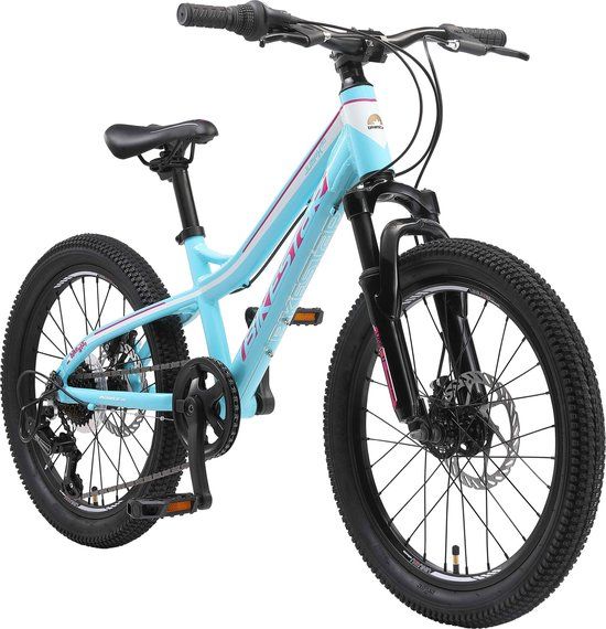BikeStar MTB Kinderfiets 20 inch - Turquoise/Wit - 7 Versnellingen
