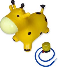 Jobber Toys Skippybal - Koe - Geel - 70cm - incl. pomp