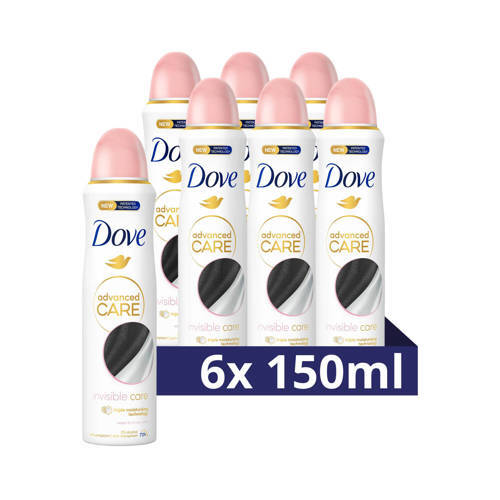 Dove Dove Invisible Care Anti-Transpirant deodorant - 6 x 150 ml - voordeelverpakking