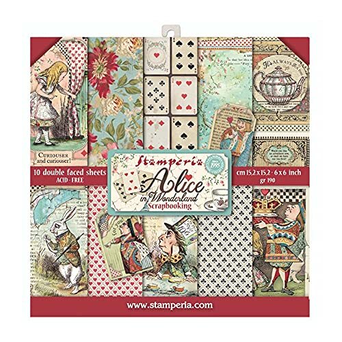 Stamperia International Scrapbooking Pad-Double Face-Alice in Worderland, Diverse, Gemengd