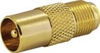 Schwaiger Adapter F-Übergang Stecker / Koaxialstecker Gold