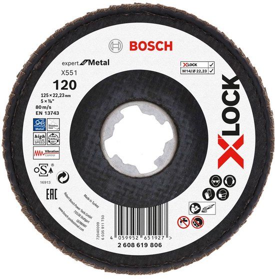 Bosch Accessoires Bosch Lamellenschijf 125mm G120 Fiber X-LOCK