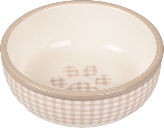 Flamingo Mylo Cat Water Bowl - Beige - Ceramic - 310ml